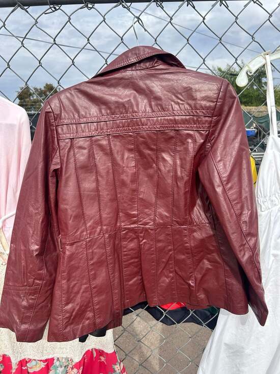 Vintage 70s Etienne Aigner Oxblood Red Leather Blazer Jacket - Picture 2 of 2